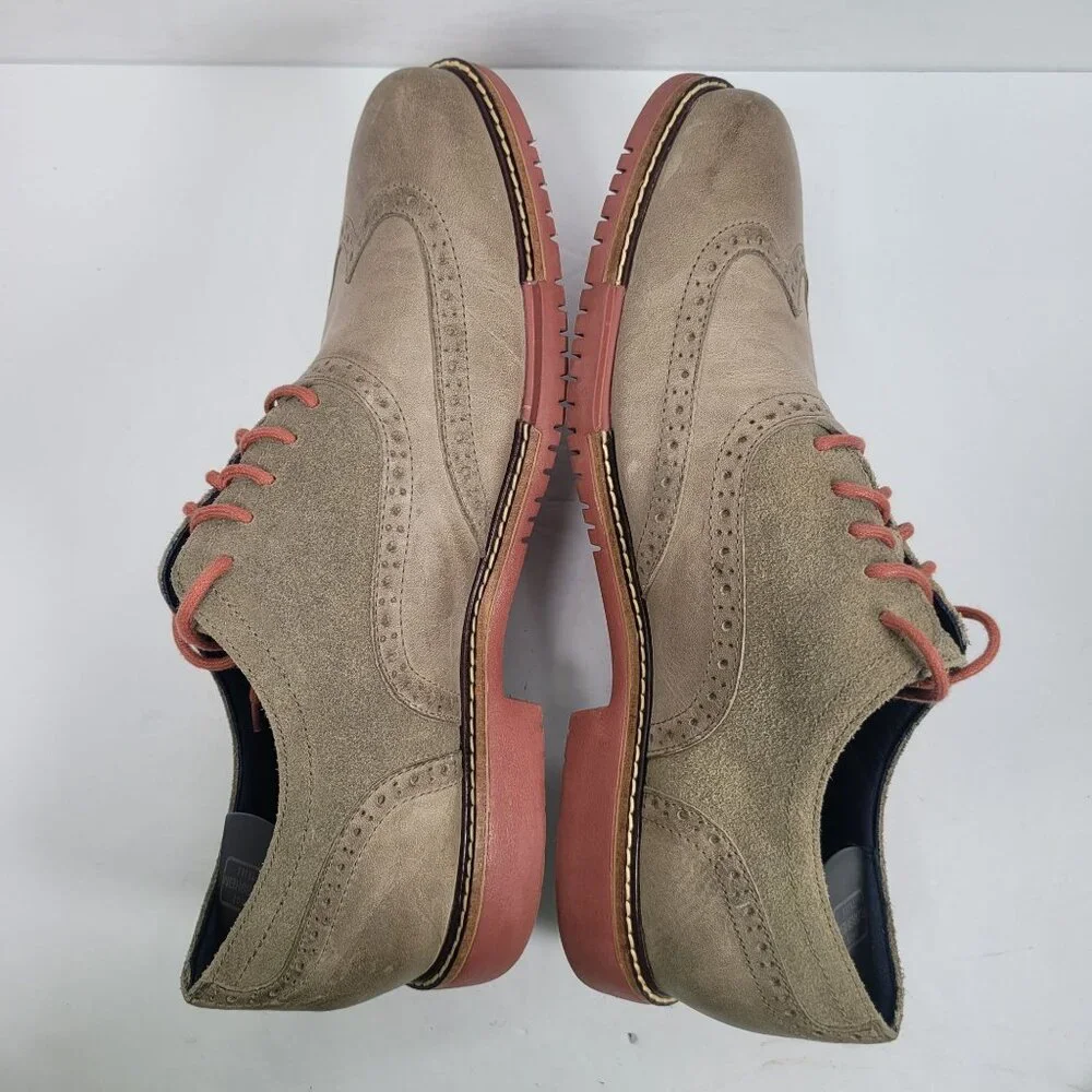 Cole Haan Men's Olive Green Leather & Suede Oxford Shoes C11708 US Size 10.5M - Picture 6 of 8